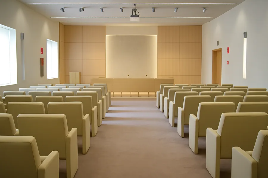 L'auditorium en disposition théâtre