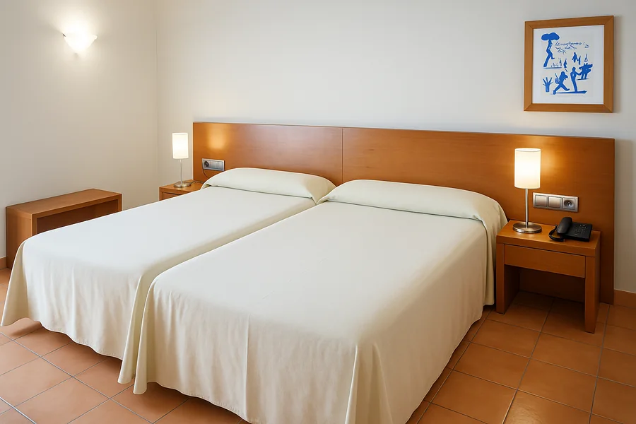 Double room with river and mountain views